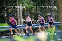 06.08.2024, Lavaze, Italy (ITA): Kristina Oberthaler (AUT), Lea Rothschopf (AUT), Lara Wagner (AUT), Lisa Osl (AUT), (l-r)  - Biathlon summer training, Lavaze (ITA). www.nordicfocus.com. © Barbieri/NordicFocus. Every downloaded picture is fee-liable.