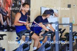 18.07.2024, Lenzerheide, Switzerland (SUI): Vincent Bonacci (USA), Campbell Wright (NZL), Maxime Germain (USA), (l-r) - Biathlon summer training, Lenzerheide (SUI). www.nordicfocus.com. © Manzoni/NordicFocus. Every downloaded picture is fee-liable.