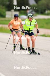 11.06.2024, Premanon, France (FRA): Justine Braisaz-Bouchet (FRA), Lou Jeanmonnot (FRA), (l-r) - Biathlon summer training, Premanon (FRA). www.nordicfocus.com. © Manzoni/NordicFocus. Every downloaded picture is fee-liable.