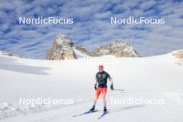 14.10.2024, Ramsau am Dachstein, Austria (AUT): Sebastian Stalder (SUI) - Biathlon summer training, Dachsteinglacier, Ramsau am Dachstein (AUT). www.nordicfocus.com. © Manzoni/NordicFocus. Every downloaded picture is fee-liable.