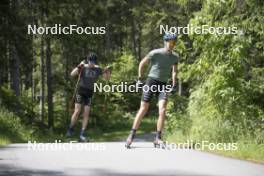 18.06.2024, Correncon-en-Vercors, France (FRA): Valentin Lejeune (FRA), Theo Guiraud Poillot (FRA), (l-r) - Biathlon summer training, Correncon-en-Vercors (FRA). www.nordicfocus.com. © Joly/NordicFocus. Every downloaded picture is fee-liable.