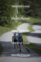 18.06.2024, Correncon-en-Vercors, France (FRA): Oscar Lombardot (FRA), Eric Perrot (FRA), (l-r) - Biathlon summer training, Correncon-en-Vercors (FRA). www.nordicfocus.com. © Joly/NordicFocus. Every downloaded picture is fee-liable.