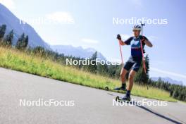 15.07.2024, Lenzerheide, Switzerland (SUI): Nikolas Burkhart (USA) - Biathlon summer training, Lenzerheide (SUI). www.nordicfocus.com. © Manzoni/NordicFocus. Every downloaded picture is fee-liable.