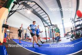 23.07.2024, Premanon, France (FRA): Valentin Lejeune (FRA), Antonin Guigonnat (FRA), (l-r) - Biathlon summer training, Premanon (FRA). www.nordicfocus.com. © Manzoni/NordicFocus. Every downloaded picture is fee-liable.