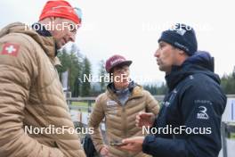 15.09.2024, Lenzerheide, Switzerland (SUI): Kein Einaste (EST), coach Team Switzerland, Sandra Flunger (AUT) coach Team Switzerland, Cyril Burdet (FRA), coach Team France, (l-r) - Sommer Nordic Event 2024, Sommer Biathlon Cup, Lenzerheide (SUI). www.nordicfocus.com. © Manzoni/NordicFocus. Every downloaded picture is fee-liable.