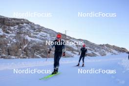 14.10.2024, Ramsau am Dachstein, Austria (AUT): Felix Ullmann (SUI), Silvano Demarmels (SUI), (l-r) - Biathlon summer training, Dachsteinglacier, Ramsau am Dachstein (AUT). www.nordicfocus.com. © Manzoni/NordicFocus. Every downloaded picture is fee-liable.