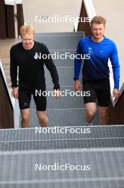 20.05.2024, Lenzerheide, Switzerland (SUI): Gion Stalder (SUI), Sebastian Stalder (SUI), (l-r) - Biathlon summer training, Lenzerheide (SUI). www.nordicfocus.com. © Manzoni/NordicFocus. Every downloaded picture is fee-liable.