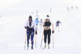 11.10.2024, Ramsau am Dachstein, Austria (AUT): Julia Simon (FRA), Oceane Michelon (FRA), (l-r) - Biathlon summer training, Ramsau am Dachstein (AUT). www.nordicfocus.com. © Manzoni/NordicFocus. Every downloaded picture is fee-liable.