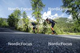 27.08.2024, Martell, Italy (ITA): Lukas Hofer (ITA), Didier Bionaz (ITA), (l-r) - Biathlon summer training, Martell (ITA). www.nordicfocus.com. © Vanzetta/NordicFocus. Every downloaded picture is fee-liable.