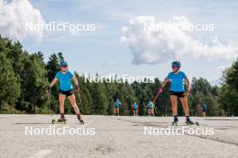 02.09.2024, Font-Romeu, France (FRA): Anna Karin Heijdenberg (SWE), Sara Andersson (SWE), (l-r) - Biathlon summer training, Font-Romeu (FRA). www.nordicfocus.com. © Authamayou/NordicFocus. Every downloaded picture is fee-liable.