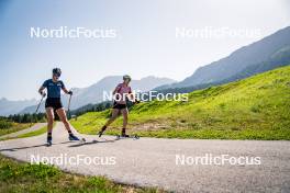 31.07.2024, Lavaze, Italy (ITA): Lea Rothschopf (AUT), Tamara Steiner (AUT), (l-r)  - Biathlon summer training, Lavaze (ITA). www.nordicfocus.com. © Barbieri/NordicFocus. Every downloaded picture is fee-liable.