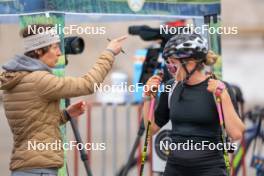 13.10.2024, Ramsau am Dachstein, Austria (AUT): Sandra Flunger (AUT) coach Team Switzerland, Elisa Gasparin (SUI), (l-r) - Biathlon summer training, Ramsau am Dachstein (AUT). www.nordicfocus.com. © Manzoni/NordicFocus. Every downloaded picture is fee-liable.