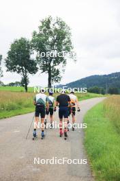 02.07.2024, Premanon, France (FRA): Fabien Claude (FRA), Emilien Jacquelin (FRA), Oscar Lombardot (FRA), Eric Perrot (FRA), (l-r) - Biathlon summer training, Premanon (FRA). www.nordicfocus.com. © Manzoni/NordicFocus. Every downloaded picture is fee-liable.