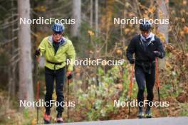 13.10.2024, Ramsau am Dachstein, Austria (AUT): Silvano Demarmels (SUI), Matthias Riebli (SUI), (l-r) - Biathlon summer training, Ramsau am Dachstein (AUT). www.nordicfocus.com. © Manzoni/NordicFocus. Every downloaded picture is fee-liable.