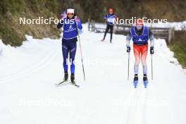 06.11.2024, Davos, Switzerland (SUI): Flavia Barmettler (SUI), Sebastian Stalder (SUI), (l-r) - Biathlon training, snowfarming track, Davos (SUI). www.nordicfocus.com. © Manzoni/NordicFocus. Every downloaded picture is fee-liable.