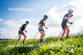 06.06.2024, Lavaze, Italy (ITA): Anton Ivarsson (SWE), Malte Stefansson (SWE), Jesper Nelin (SWE), (l-r)  - Biathlon summer training, Lavaze (ITA). www.nordicfocus.com. © Barbieri/NordicFocus. Every downloaded picture is fee-liable.