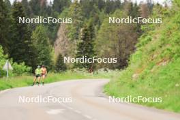 11.06.2024, Premanon, France (FRA): Justine Braisaz-Bouchet (FRA), Lou Jeanmonnot (FRA), (l-r) - Biathlon summer training, Premanon (FRA). www.nordicfocus.com. © Manzoni/NordicFocus. Every downloaded picture is fee-liable.