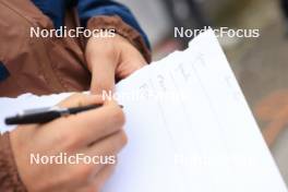 15.09.2024, Lenzerheide, Switzerland (SUI): Event Feature: French coach makes notes - Sommer Nordic Event 2024, Sommer Biathlon Cup, Lenzerheide (SUI). www.nordicfocus.com. © Manzoni/NordicFocus. Every downloaded picture is fee-liable.