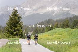 19.06.2024, Lavaze, Italy (ITA): Tommaso Giacomel (ITA), Elia Zeni (ITA), (l-r)  - Biathlon summer training, Lavaze (ITA). www.nordicfocus.com. © Vanzetta/NordicFocus. Every downloaded picture is fee-liable.