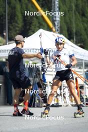 27.08.2024, Martell, Italy (ITA): Andrea Zattoni (ITA), Wierer Dorothea (ITA), (l-r)  - Biathlon summer training, Martell (ITA). www.nordicfocus.com. © Vanzetta/NordicFocus. Every downloaded picture is fee-liable.