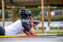 20.09.2024, Font-Romeu, France (FRA): César Beauvais (BEL) - Biathlon summer training, Font-Romeu (FRA). www.nordicfocus.com. © Authamayou/NordicFocus. Every downloaded picture is fee-liable.