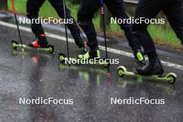 21.05.2024, Lenzerheide, Switzerland (SUI): Yanis Keller (SUI), Niklas Hartweg (SUI), Joscha Burkhalter (SUI), (l-r) - Biathlon summer training, Lenzerheide (SUI). www.nordicfocus.com. © Manzoni/NordicFocus. Every downloaded picture is fee-liable.