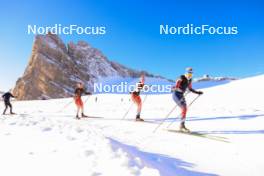 14.10.2024, Ramsau am Dachstein, Austria (AUT): Lea Meier (SUI), Amy Baserga (SUI), Lisa Theresa Hauser (AUT), (l-r) - Biathlon summer training, Dachsteinglacier, Ramsau am Dachstein (AUT). www.nordicfocus.com. © Manzoni/NordicFocus. Every downloaded picture is fee-liable.