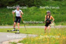 11.06.2024, Premanon, France (FRA): Oceane Michelon (FRA), Jeanne Richard (FRA), (l-r) - Biathlon summer training, Premanon (FRA). www.nordicfocus.com. © Manzoni/NordicFocus. Every downloaded picture is fee-liable.