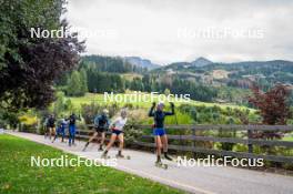 30.09.2024, Lavaze, Italy (ITA): Sara Scattolo (ITA), Astrid Plosch (ITA), Martina Trabucchi (ITA), Beatrice Trabucchi (ITA), Rebecca Passler (ITA), Linda Zingerle (ITA), Hannah Auchentaller (ITA), (l-r) - Biathlon summer training, Lavaze (ITA). www.nordicfocus.com. © Barbieri/NordicFocus. Every downloaded picture is fee-liable.