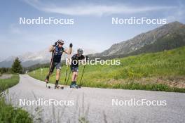 19.06.2024, Lavaze, Italy (ITA): Elia Zeni (ITA), Tommaso Giacomel (ITA), (l-r)  - Biathlon summer training, Lavaze (ITA). www.nordicfocus.com. © Vanzetta/NordicFocus. Every downloaded picture is fee-liable.