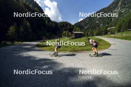 27.08.2024, Martell, Italy (ITA): Elia Zeni (ITA), Patrick Braunhofer (ITA), (l-r) - Biathlon summer training, Martell (ITA). www.nordicfocus.com. © Vanzetta/NordicFocus. Every downloaded picture is fee-liable.