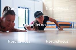 11.06.2024, Premanon, France (FRA): Oceane Michelon (FRA), Jeanne Richard (FRA), (l-r) - Biathlon summer training, Premanon (FRA). www.nordicfocus.com. © Manzoni/NordicFocus. Every downloaded picture is fee-liable.