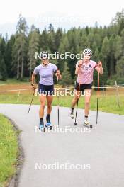 05.09.2024, Lenzerheide, Switzerland (SUI): Juni Arnekleiv (NOR), Maren Kirkeeide (NOR), (l-r) - Biathlon summer training, Lenzerheide (SUI). www.nordicfocus.com. © Manzoni/NordicFocus. Every downloaded picture is fee-liable.