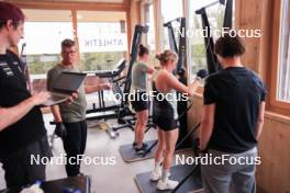 20.05.2024, Lenzerheide, Switzerland (SUI): Kein Einaste (EST), coach Team Switzerland, Andreas Kuppelwieser (ITA), Lydia Hiernickel (SUI), Elisa Gasparin (SUI), Sandra Flunger (AUT) coach Team Switzerland, (l-r) - Biathlon summer training, Lenzerheide (SUI). www.nordicfocus.com. © Manzoni/NordicFocus. Every downloaded picture is fee-liable.