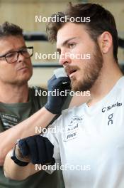 20.05.2024, Lenzerheide, Switzerland (SUI): Andreas Kuppelwieser (ITA), coach Team Switzerland, Joscha Burkhalter (SUI), (l-r) - Biathlon summer training, Lenzerheide (SUI). www.nordicfocus.com. © Manzoni/NordicFocus. Every downloaded picture is fee-liable.