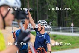 04.09.2024, Lenzerheide, Switzerland (SUI): Vetle Sjaastad Christiansen (NOR), Endre Stroemsheim (NOR), (l-r) - Biathlon summer training, Lenzerheide (SUI). www.nordicfocus.com. © Manzoni/NordicFocus. Every downloaded picture is fee-liable.