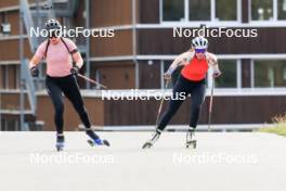 15.09.2024, Lenzerheide, Switzerland (SUI): Julia Simon (FRA), Lena Haecki-Gross (SUI), (l-r) - Sommer Nordic Event 2024, Sommer Biathlon Cup, Lenzerheide (SUI). www.nordicfocus.com. © Manzoni/NordicFocus. Every downloaded picture is fee-liable.