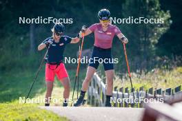 31.07.2024, Lavaze, Italy (ITA): Kristina Oberthaler (AUT), Anna Juppe (AUT), (l-r)  - Biathlon summer training, Lavaze (ITA). www.nordicfocus.com. © Barbieri/NordicFocus. Every downloaded picture is fee-liable.