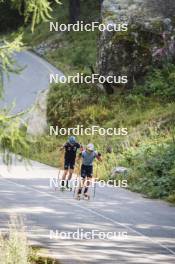 27.08.2024, Martell, Italy (ITA): Lukas Hofer (ITA), Didier Bionaz (ITA), (l-r) - Biathlon summer training, Martell (ITA). www.nordicfocus.com. © Vanzetta/NordicFocus. Every downloaded picture is fee-liable.