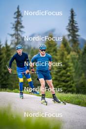 15.06.2024, Lavaze, Italy (ITA): Jesper Nelin (SWE), Malte Stefansson (SWE), (l-r)  - Biathlon summer training, Lavaze (ITA). www.nordicfocus.com. © Barbieri/NordicFocus. Every downloaded picture is fee-liable.