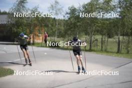 18.06.2024, Correncon-en-Vercors, France (FRA): Theo Guiraud Poillot (FRA), Valentin Lejeune (FRA), (l-r) - Biathlon summer training, Correncon-en-Vercors (FRA). www.nordicfocus.com. © Joly/NordicFocus. Every downloaded picture is fee-liable.