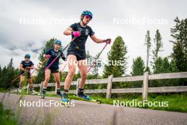 15.06.2024, Lavaze, Italy (ITA): Anna Magnusson (SWE), Sara Andersson (SWE), Elvira Oeberg (SWE), (l-r)  - Biathlon summer training, Lavaze (ITA). www.nordicfocus.com. © Barbieri/NordicFocus. Every downloaded picture is fee-liable.