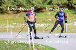 15.09.2024, Lenzerheide, Switzerland (SUI): Paula Botet (FRA), Fany Bertrand (FRA), (l-r) - Sommer Nordic Event 2024, Sommer Biathlon Cup, Lenzerheide (SUI). www.nordicfocus.com. © Manzoni/NordicFocus. Every downloaded picture is fee-liable.