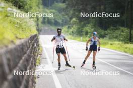 20.06.2024, Lavaze, Italy (ITA): Patrick Braunhofer (ITA), Dorothea Wierer (ITA), (l-r)  - Biathlon summer training, Lavaze (ITA). www.nordicfocus.com. © Vanzetta/NordicFocus. Every downloaded picture is fee-liable.