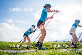 06.06.2024, Lavaze, Italy (ITA): Ella Hallvarsson (SWE), Sara Andersson (SWE), (l-r)  - Biathlon summer training, Lavaze (ITA). www.nordicfocus.com. © Barbieri/NordicFocus. Every downloaded picture is fee-liable.