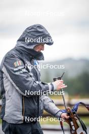 27.09.2024, Lavaze, Italy (ITA): Jonne Kahkonen (FIN), coach Team Italy - Biathlon summer training, Lavaze (ITA). www.nordicfocus.com. © Barbieri/NordicFocus. Every downloaded picture is fee-liable.