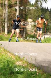 12.06.2024, Premanon, France (FRA): Sophie Chauveau (FRA), Julia Simon (FRA), (l-r) - Biathlon summer training, Premanon (FRA). www.nordicfocus.com. © Manzoni/NordicFocus. Every downloaded picture is fee-liable.