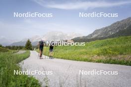 19.06.2024, Lavaze, Italy (ITA): Elia Zeni (ITA), Tommaso Giacomel (ITA), (l-r)  - Biathlon summer training, Lavaze (ITA). www.nordicfocus.com. © Vanzetta/NordicFocus. Every downloaded picture is fee-liable.