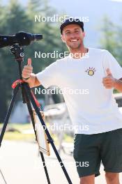 15.07.2024, Lenzerheide, Switzerland (SUI): Emil Bormetti (ITA), Coach Team USA - Biathlon summer training, Lenzerheide (SUI). www.nordicfocus.com. © Manzoni/NordicFocus. Every downloaded picture is fee-liable.