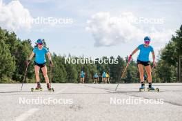 02.09.2024, Font-Romeu, France (FRA): Anna Karin Heijdenberg (SWE), Sara Andersson (SWE), (l-r) - Biathlon summer training, Font-Romeu (FRA). www.nordicfocus.com. © Authamayou/NordicFocus. Every downloaded picture is fee-liable.